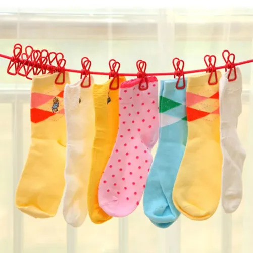 12 Clips Cloth Rope for Drying Clothes